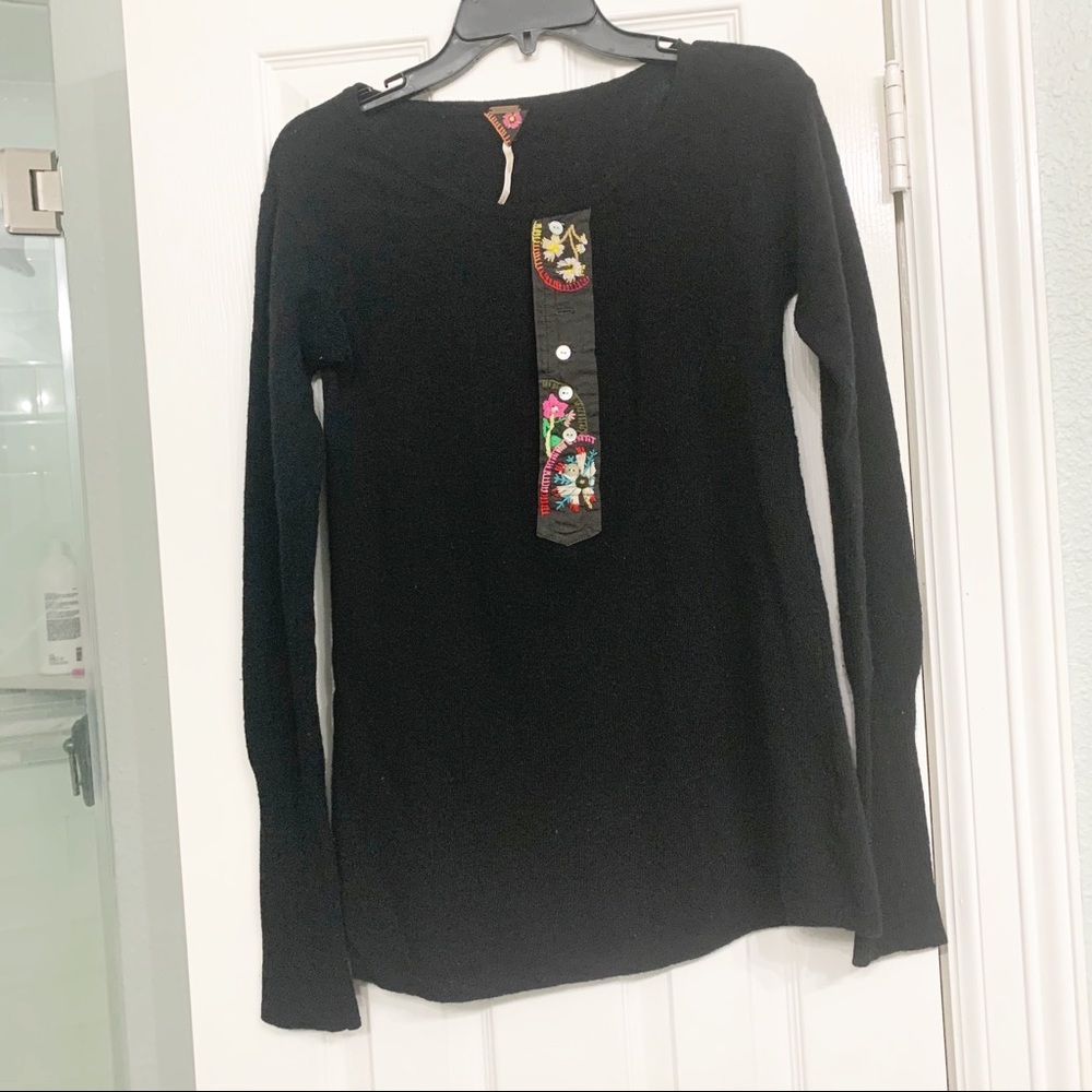 Free people bohemian  embroidered sweater